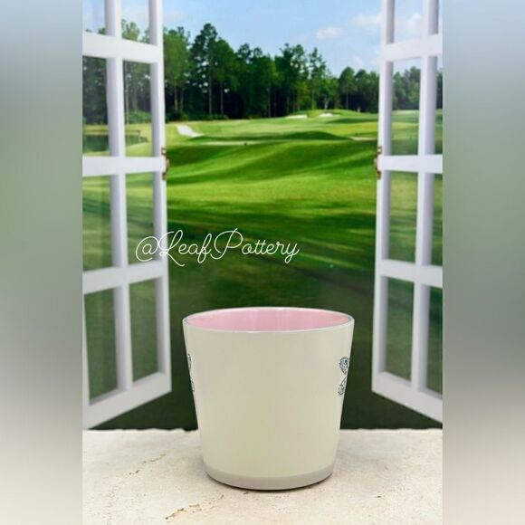 Happy Dragonfly Beige/Pink/Blue Ceramic Planter Pot - Picture 8 of 10